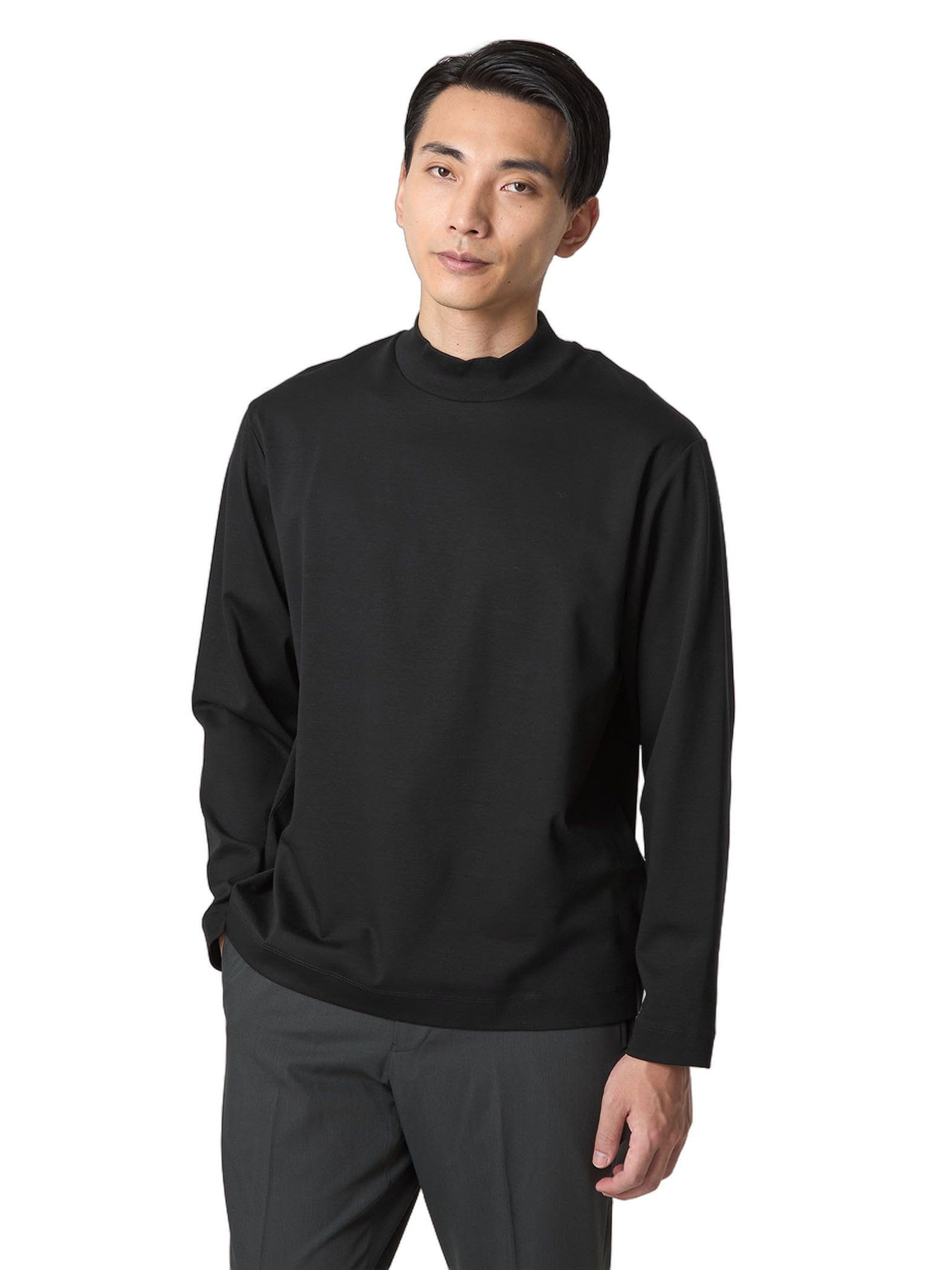 

United Arrows Green Label Relaxing L/A Ponte Mock Neck Cut and Sew - Antibacterial - 31121400086 0950 BLACK(09) M