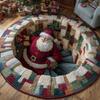 Christmas Cartoon Round Rug Waterresistant Carpet For Living Room Decor