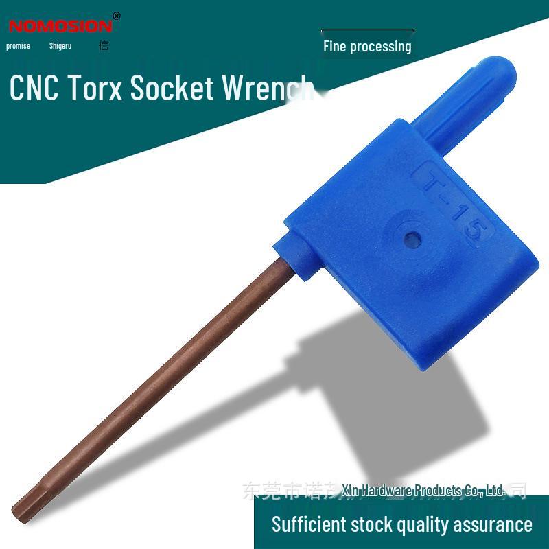 Hexagonal Blue Flag Wrench Set: T6, T8, T15 Hardened CNC Milling Cutter Holder with Blade & U Drill Screw