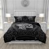 Skull Bedding Set Twin 140x200cm - Vintage Baroque Halloween Duvet Cover 2/3PCS, Luxury Skeleton Comforter cover,Gothic Bed Set