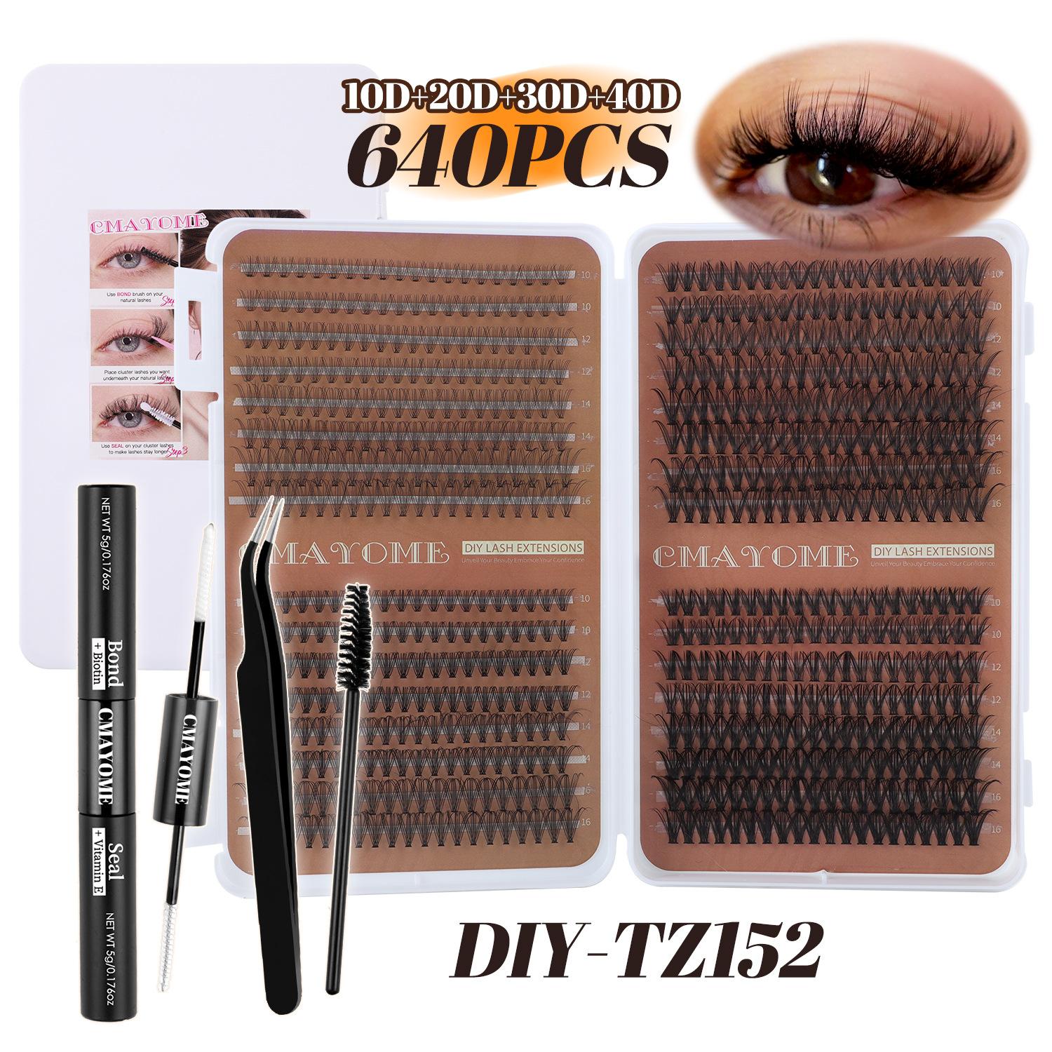 

640 Пучків DIY Багаторазові Вії Книга Південно-Східна Азія Натуральні Густі D Сегментований Набір Накладних Вій