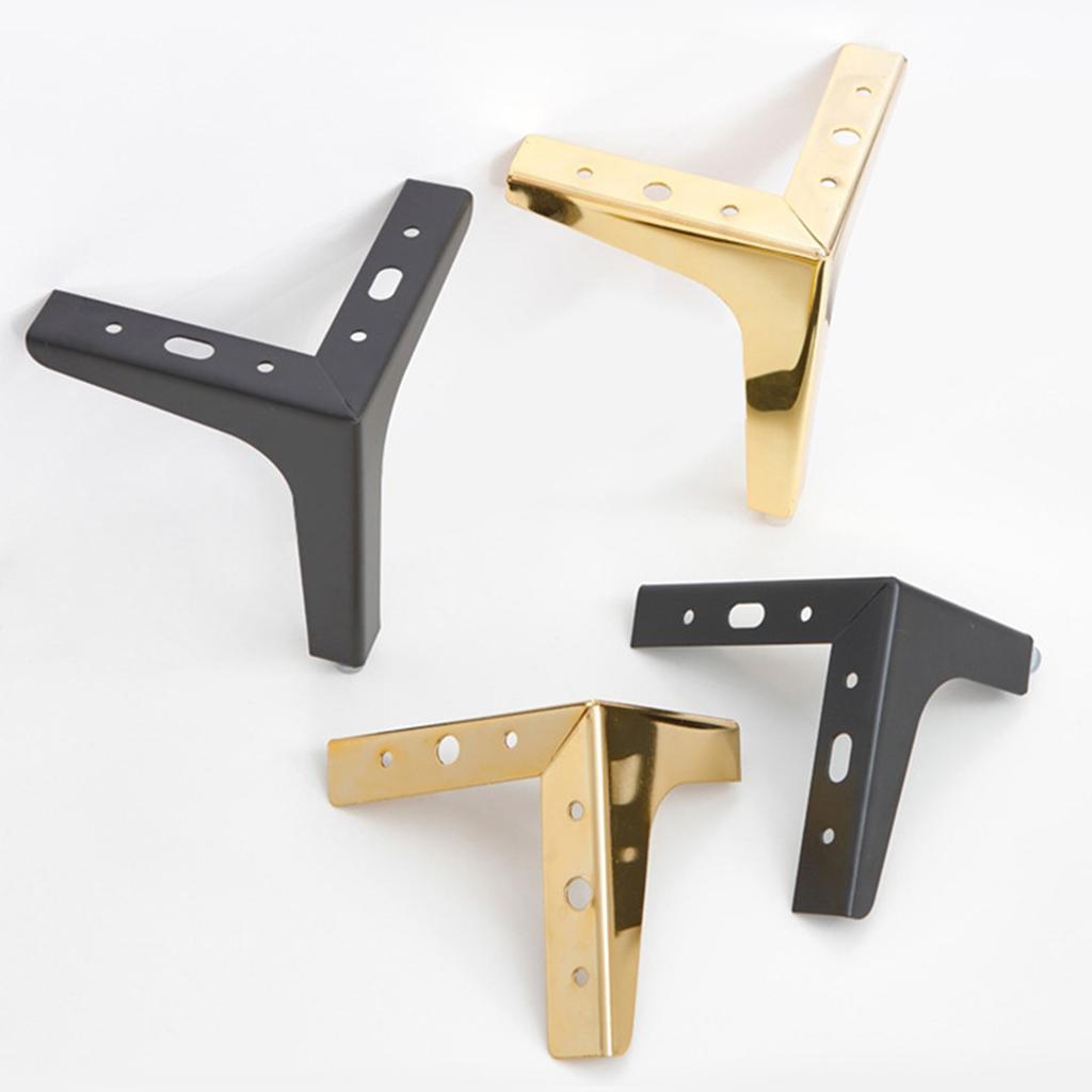 4pcs Modern Metal Cabinet Legs Triangle Furniture Feet Metal Furniture Legs for Sofa Couch Chair & Cupboard Replacement