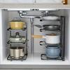 Kitchen Shelf Space-saving Kitchenware Storage Rack Adjustable Pot Rack 2-4 Tiers Under Sink/Corner Applicable