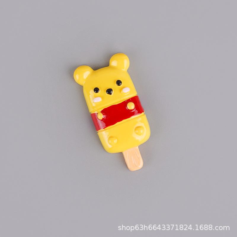 Simulation Resin Accessories Ice Cream Cabinet Cartoon Animal Popsicle Diy Jewelry Accessories Materials Children'S Play House Toys