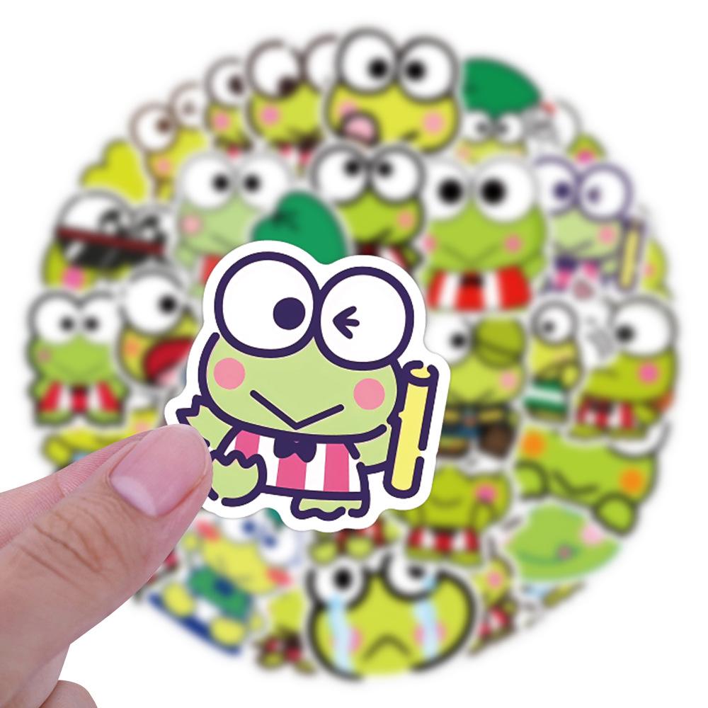 60 Cartoon Sanrio Keroppi Stickers: Waterproof Decorative Stickers for Journals, Water Bottles, and Computers