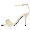 Fashionable Bow Decor High Heel Sandals Women Sandals Off-White 1339610002