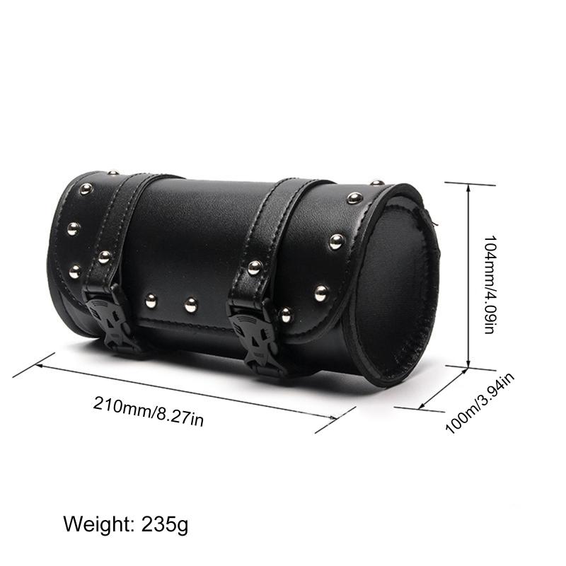Leather Motorcycle Saddlebags Storage Tool Bag Universal Fork Bags Easy Install