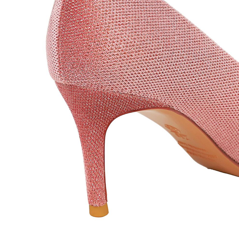 Bankett for kvinner tynne hæler med grunt munn spiss hodelykt Plysjkjerne sko med høye hæler