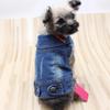 Vintage Distressed Denim Vest for Dogs: Teddy, Poodle & Bichon Frise - Stylish Spring/Autumn Pet Tank