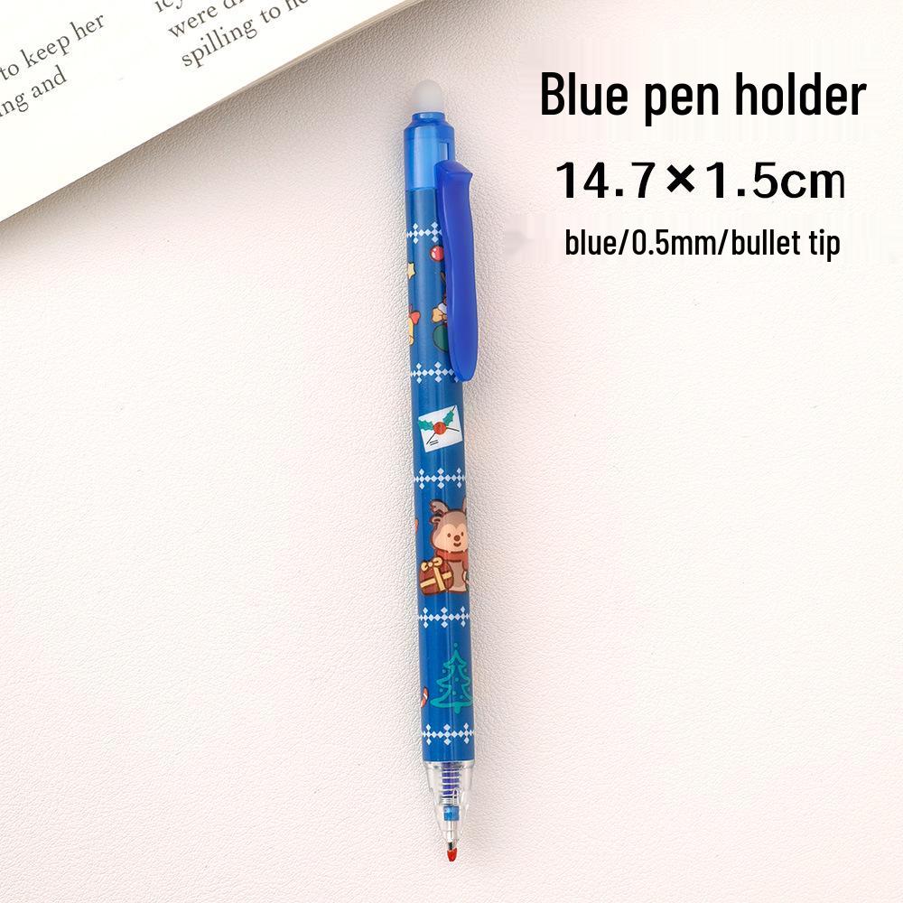 Bolígrafo Festivo Mágico Borrable de Punta Bala con Mecanismo de Pulsación – Regalo de Papelería Navideña para Estudiantes de Alto Valor