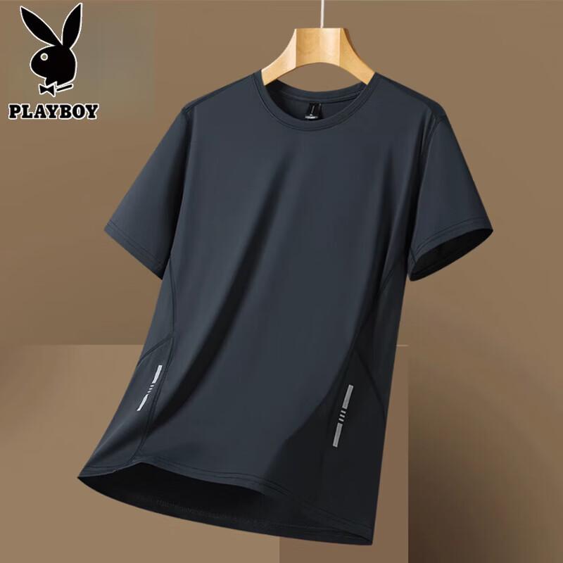 

Playboy Men s Ice Silk Short Sleeve Loose Fit T-Shirt 3XL