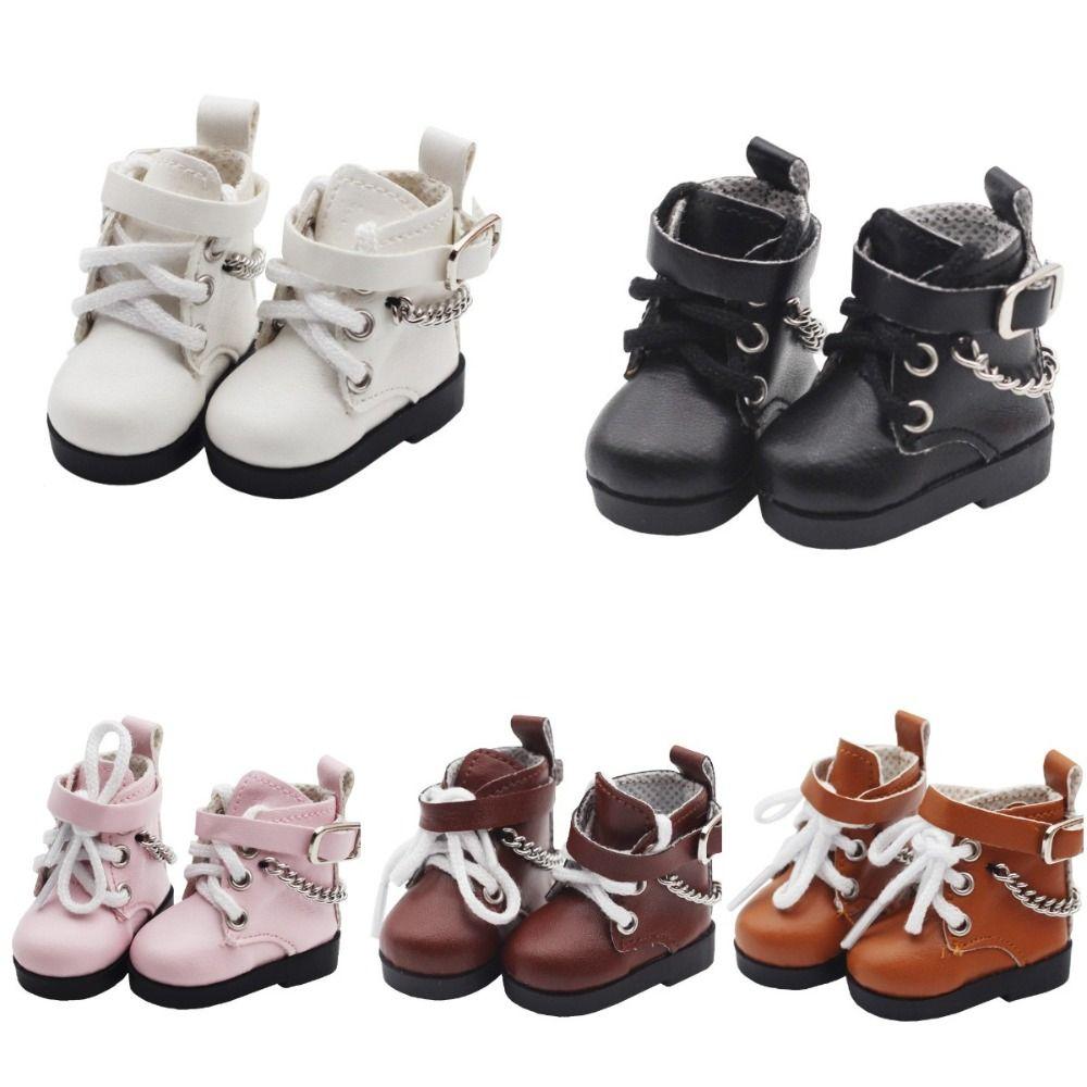 1Pair PU Leather BJD Doll PU Shoes Doll Shoes EXO Doll Boots  1/6 BJD Doll