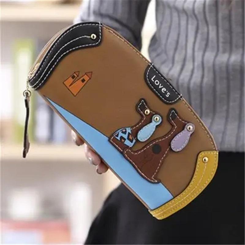 Long Zipper Ladies Wallet Cartoon Dog Handbag Fresh Korean Style Multi-Function Coin Purse Money Clip Card Bag