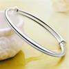 Korean-Style Adjustable Silver Bracelet - Round Belly Design for Women