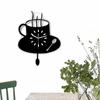 Cup Wall Clock No Ticking Quiet Kitchen Decor for Home School Bedroom