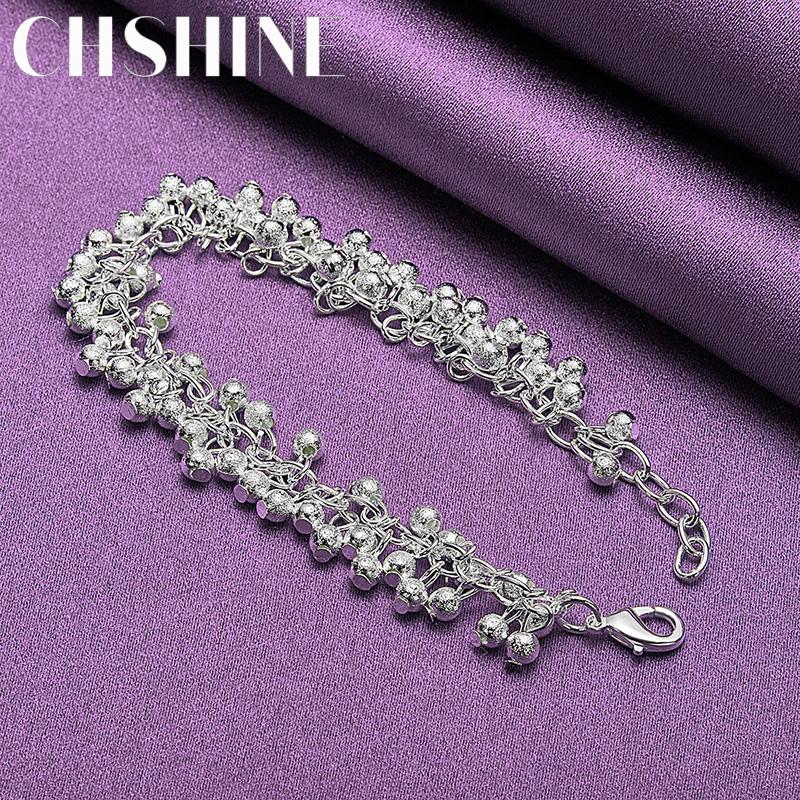 CHSHINE 925 Sterling Silver Matte Grape Bead Bracelet For Women Fashion Charm Jewelry