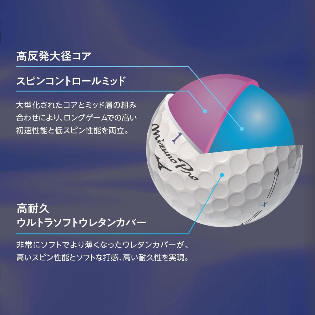 Mizuno Pro X White Golf 1 Duzină 5NJBT835 Minge, (12 mingi),