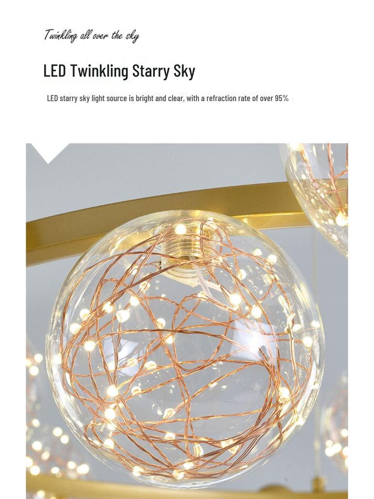 Nordic Modern Minimalist Luxury Starlight Chandelier for Living Room, Dining Room & Bedroom - Model 021L