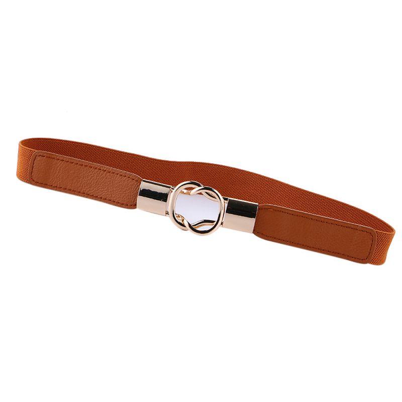 Lady Faux Leather Belt Fashion Casual Double Loop Buckle Belt