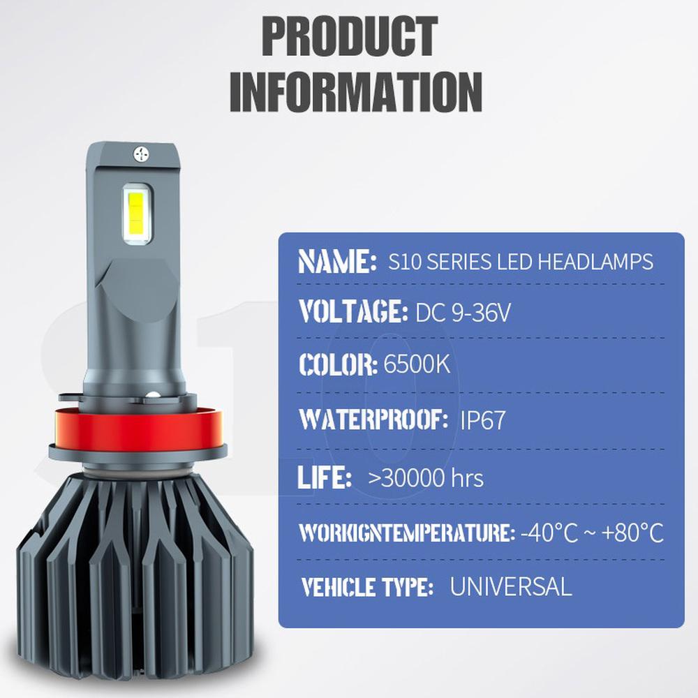 2Pcs 120W H7 H4 Led Lamp Double Copper Tube Led Lights For Car H1 H11 HB3 9005 HB4 9006 Led Headlight Bulb