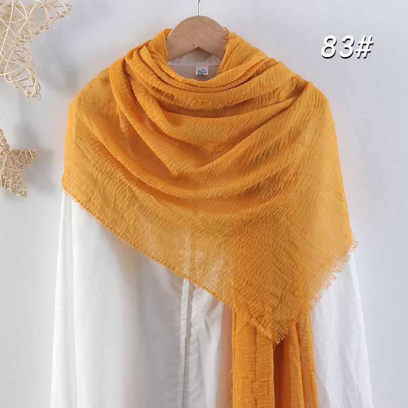 Sciarpa da donna in cotone lino seta - Per tutte le stagioni, colore unito, versatile foulard per testa e parasole