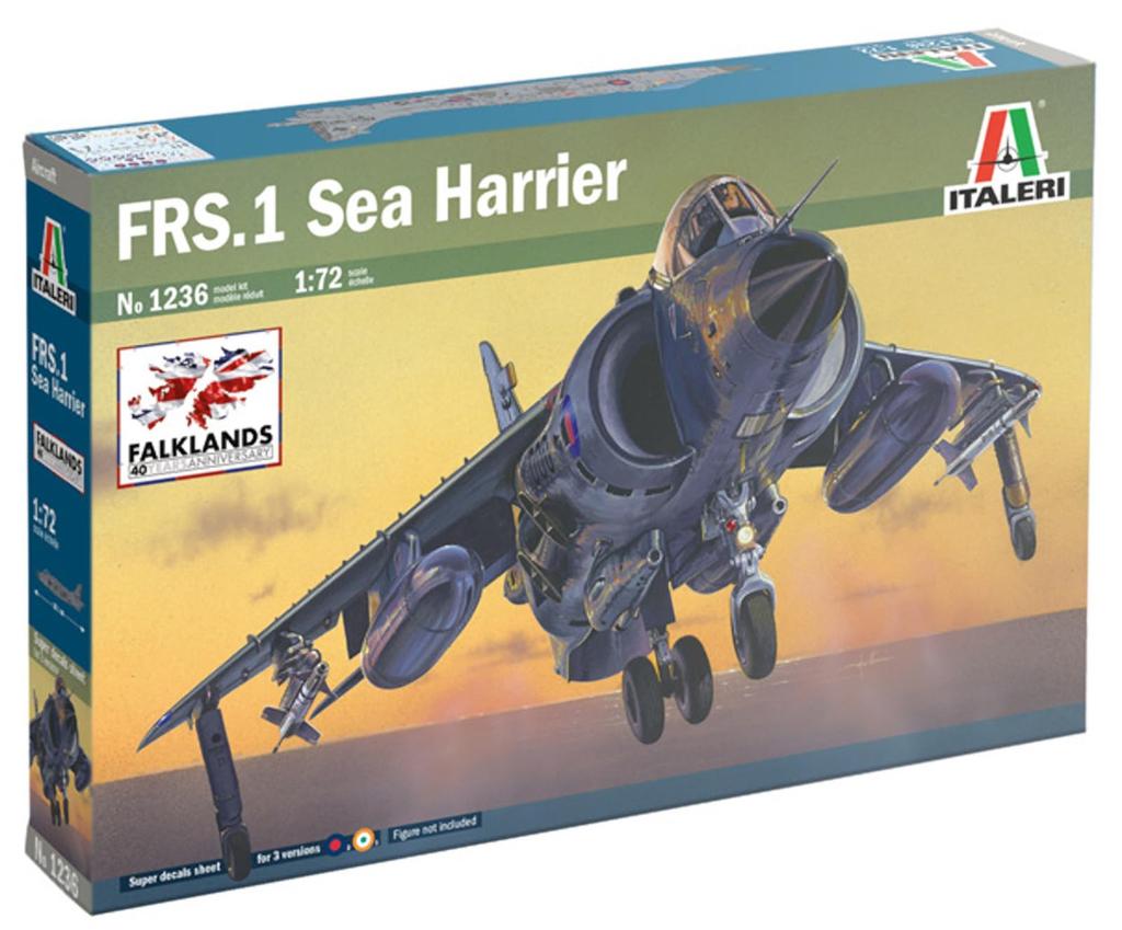 Platz Italeri British Fighter Sea Harrier Plastic Model IT1236 1/72 FRS.1 (Airplane)