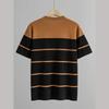 Men's Summer Color - Blocked Knitted Short - Sleeve T - Shirt, Fashionable Striped, Trendy, Casual Round - Neck, Slim - Fit, Versatile Top For Men