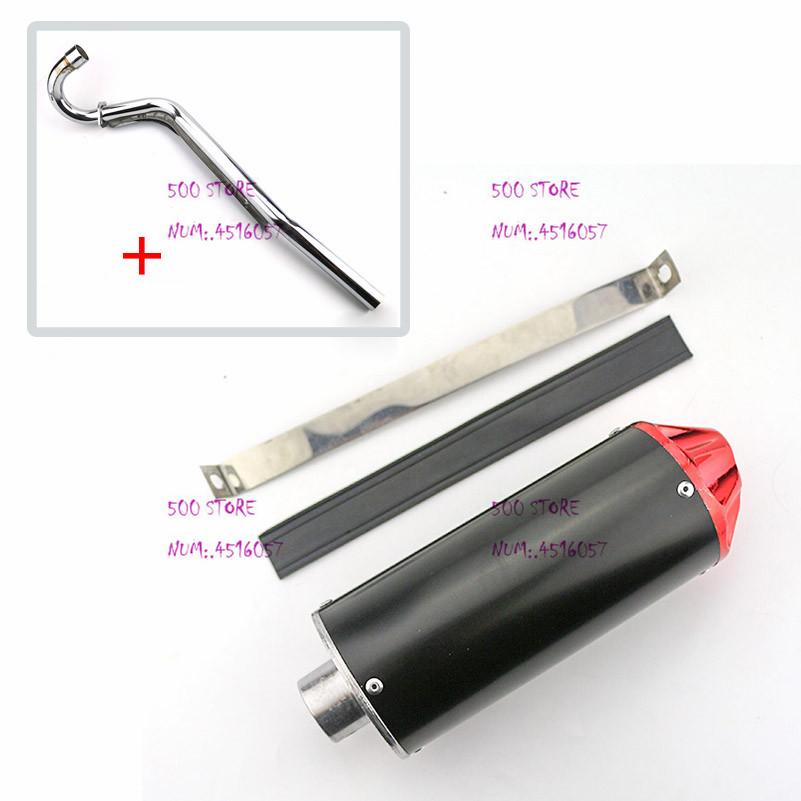 black Single exhaust pipe Universal Motorcycle Modified Pipe Slip-on Motorbike Muffler Moto ATV Scooter For Dirt Bike