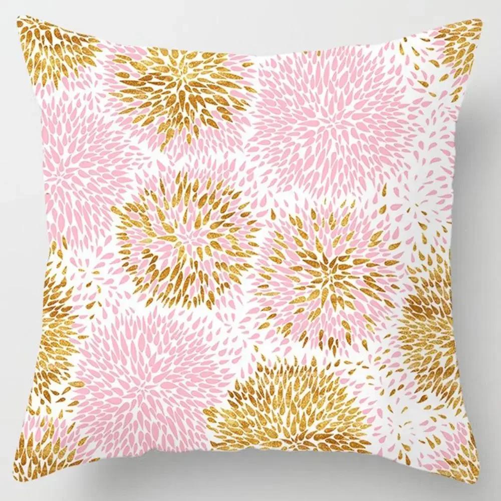 Modern Pink Pillow Case Polyester Peachskin Soft Cushion Cover Car Sofa Bedroom Living Room Fashion Home Decorative Pillowcase