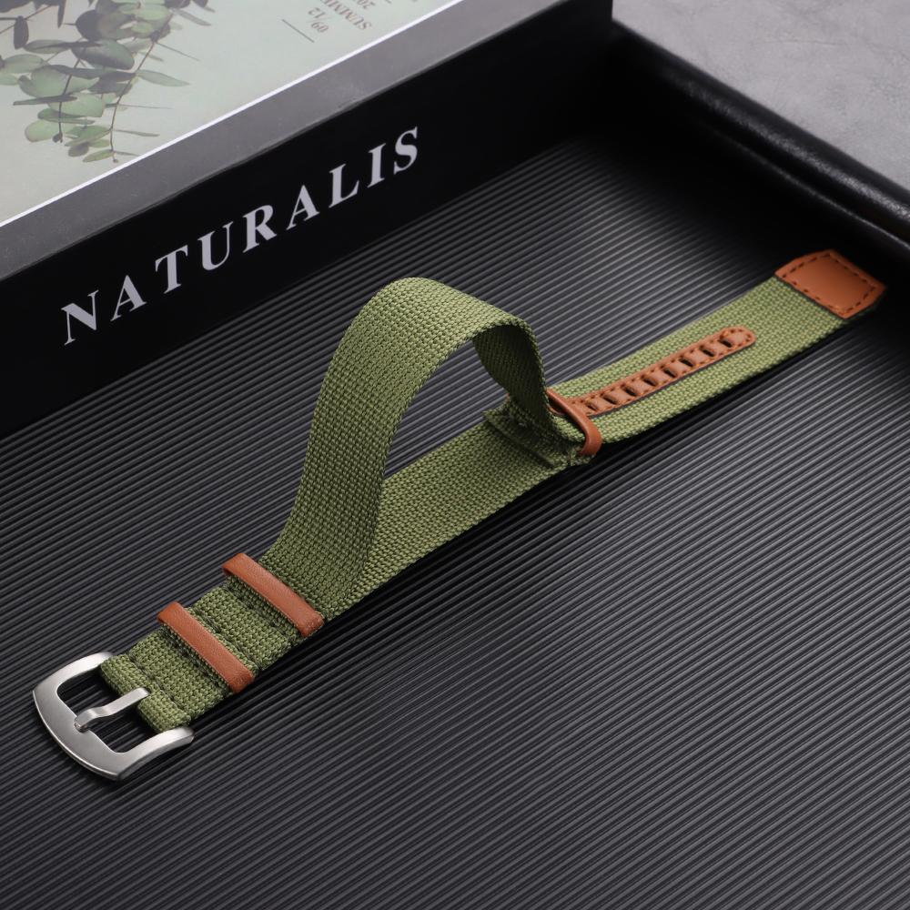 20mm 22mm Uhrenarmband für Seiko für Rolex Canvas Nylon Patch Lederarmband Uhrenarmband für Hamilton für Omega Ersatzbänder