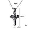 Hip Hop Vintage Titanium Steel Necklace, Necklace, Cross Skull Pendant Men