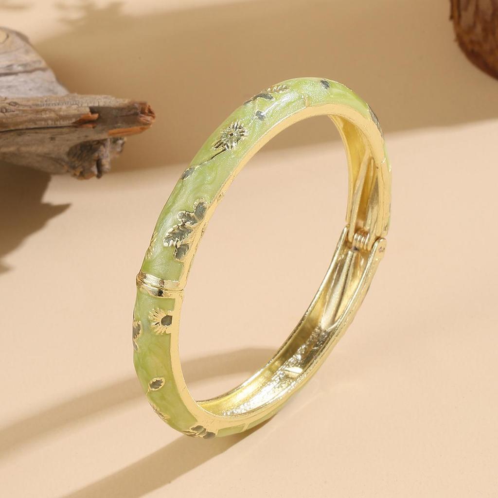 Bracciale Vintage FTCY da Donna Piccolo Fiore Stile Etnico Smalti Cloisonné Braccialetti Gioielli Eleganti da Donna Regali