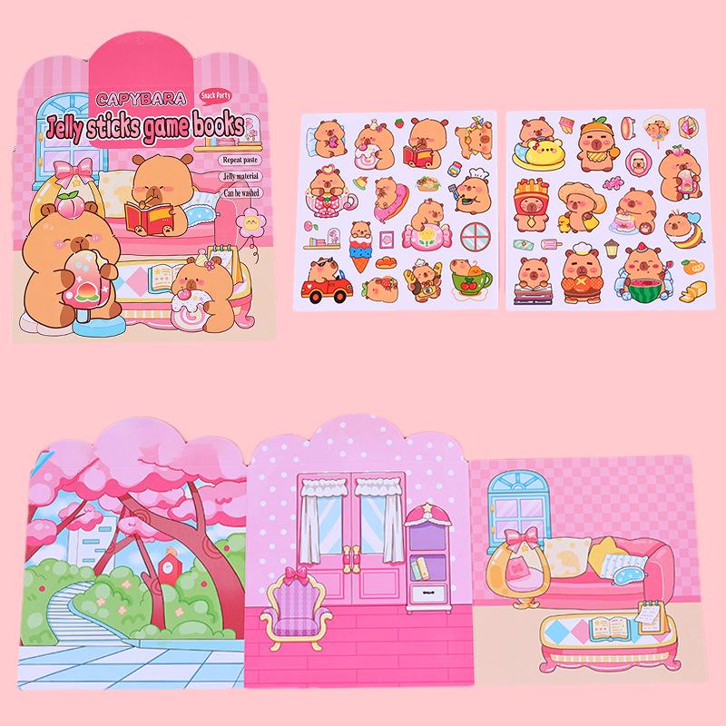Capybara Gelee Sticker Ruhiges Buch: DIY Kreatives Früherziehungs-Puzzle für Kinder