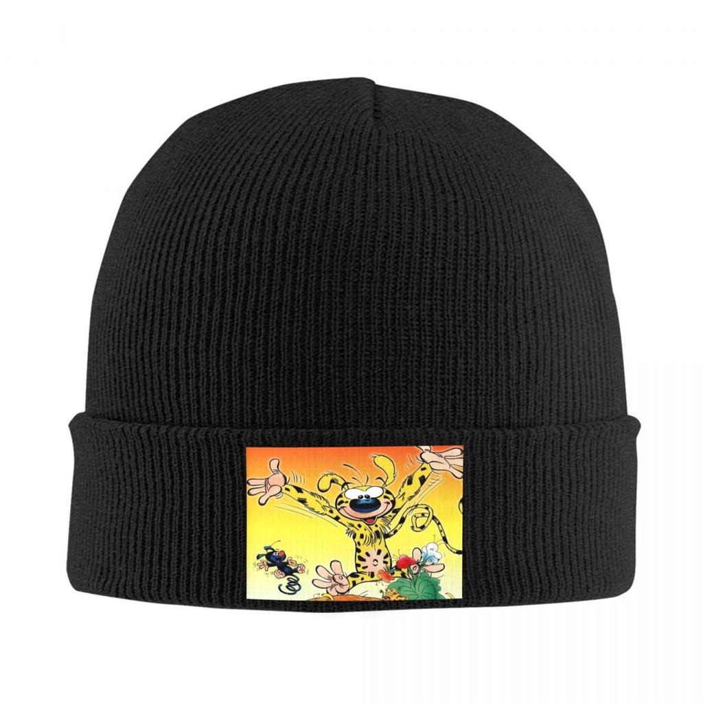 Art  Marsupilami Cartoon Anime Warm Knitted Cap Winter Knit Bonnet Hat Skullies Beanies Hip Hop Caps for Unisex