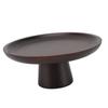 Simple Tall Fruit Plate Household Solid Wood Round High Fruit Cake Tray Tall Fruit Bowl Black