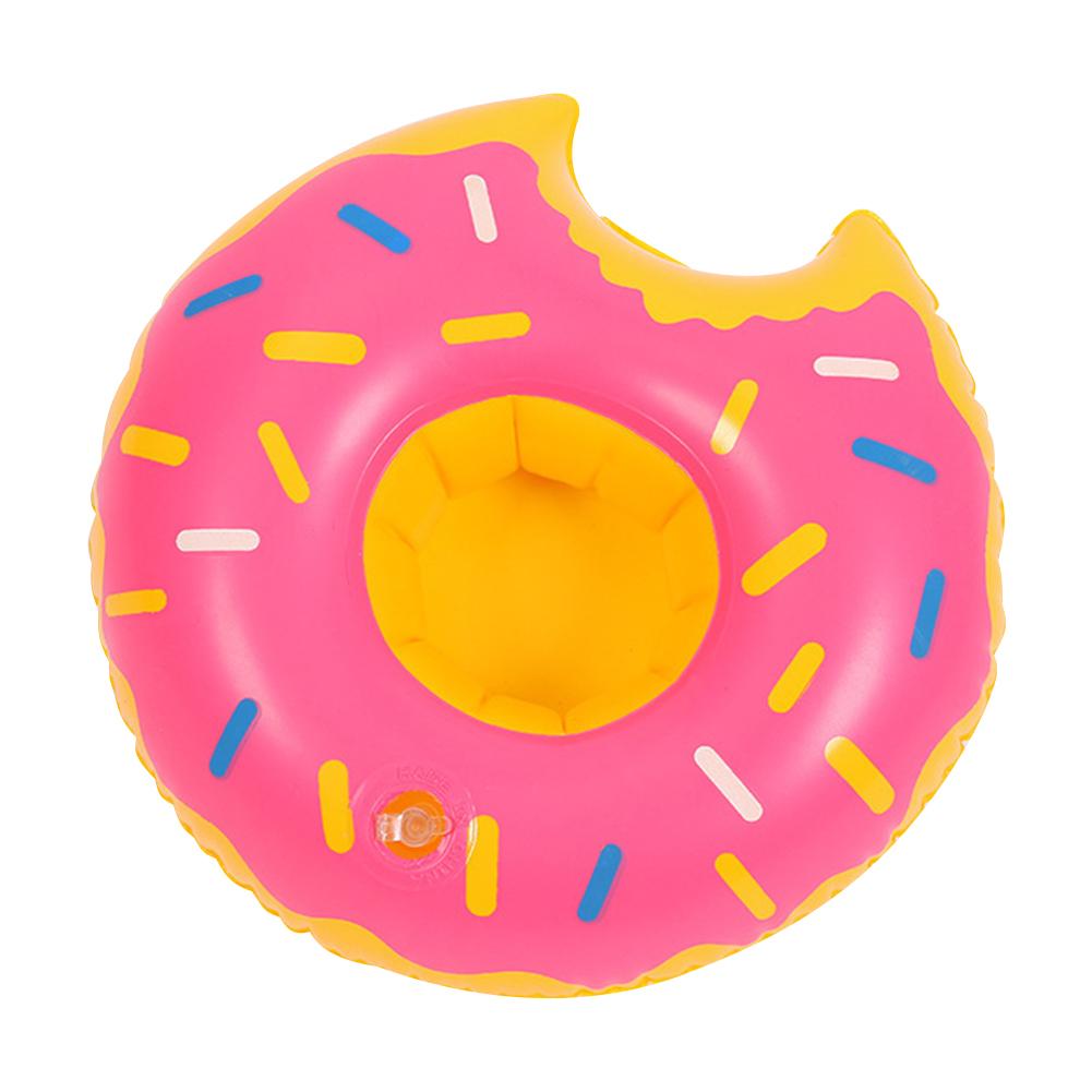 Cartoon Donuts Cup Cushion Multicolor Water Inflatable Coasters Portable Inflatable Circle Coasters Swimming Pool Party Decor