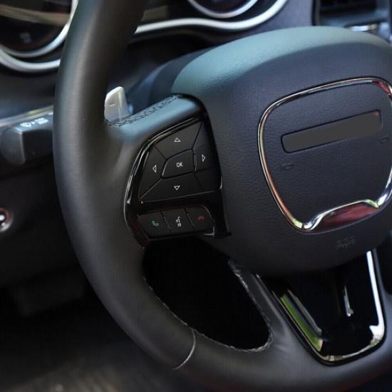 4pcs Steering Wheel Moulding Cover Trim for Dodge Challenger & Charger 15+ Black