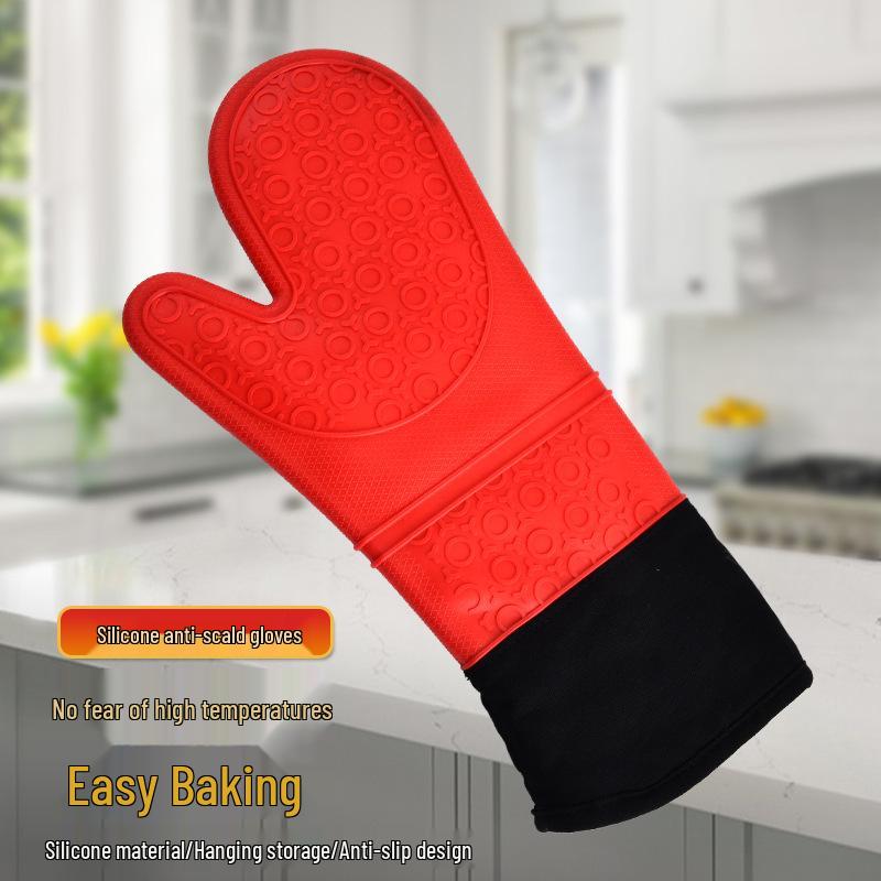 Silicone Heat-Resistant Non-Slip Oven Gloves for Kitchen Baking