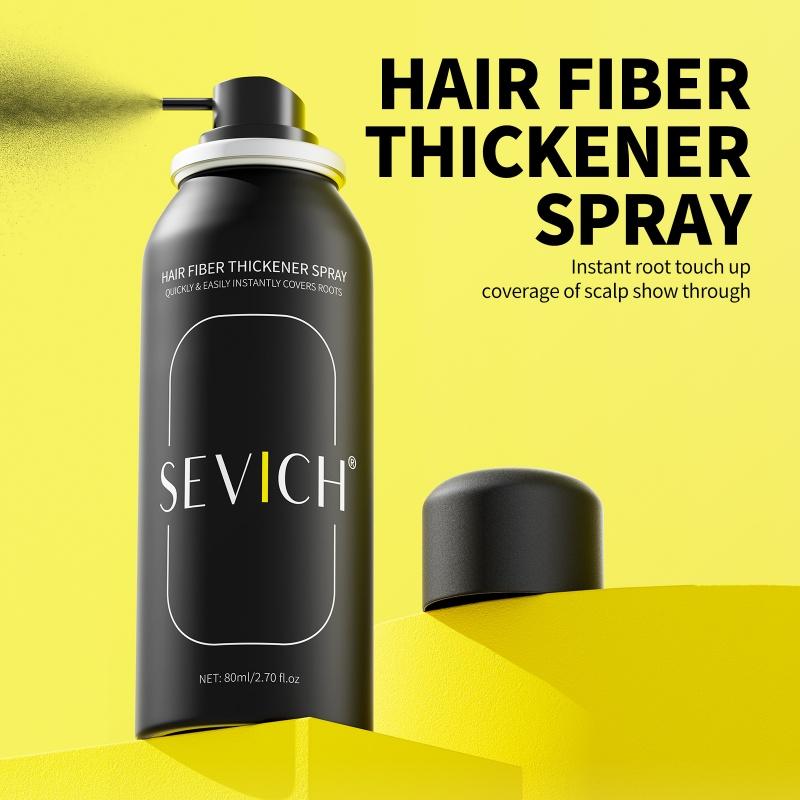 SEVICH Spray de Fibres Capillaires 80ml Poudre de Repousse Capillaire Naturel Épaississant Instantanément Retouche Racines Spray de Fibres Capillaires Produits pour la Perte de Cheveux