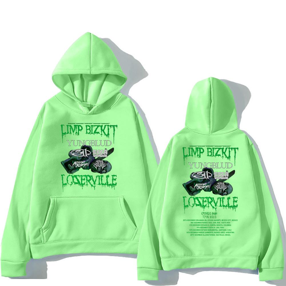 Limp Bizkit Loserville Tour Hoodies Rock Band Limp Bizkit Graphic Weashirts Men Women Hip Hop Casual Oversized Unisex Pullovers