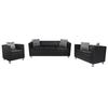 Day and Night - Day and Night 2 and 3 Seater Sofa Set and Armchair In Black Faux Leather