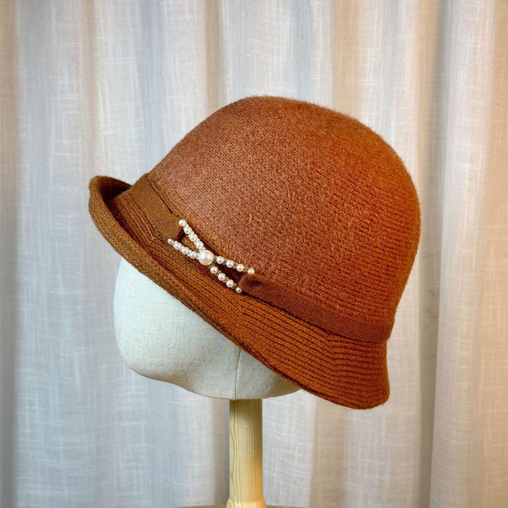 Autumn and Winter New Style Rolled Edge Fashionable Knitted Versatile Fisherman Hat Small Head Circumference Three Dimensional Warm Mother Hat