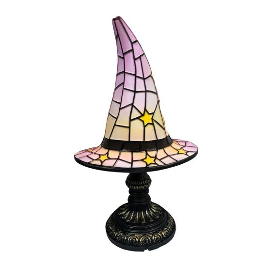 

Yousheng витражная лампа в виде шляпы ведьмы с питанием от USB, винтажная шляпа волшебника, ночник для гостиной, спальни, ванной комнаты, кухни, прикроватный светильник S белый