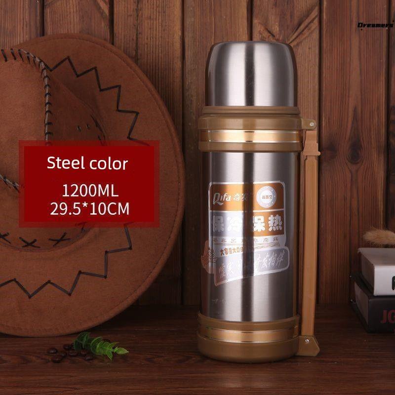 

304 Stainless Steel Thermal Pot Fashion Large Capacity Vacuum Cup for Men and Women Travel Cup Oversized Manufacturer Yuanfa-Yellow 1200ml--_