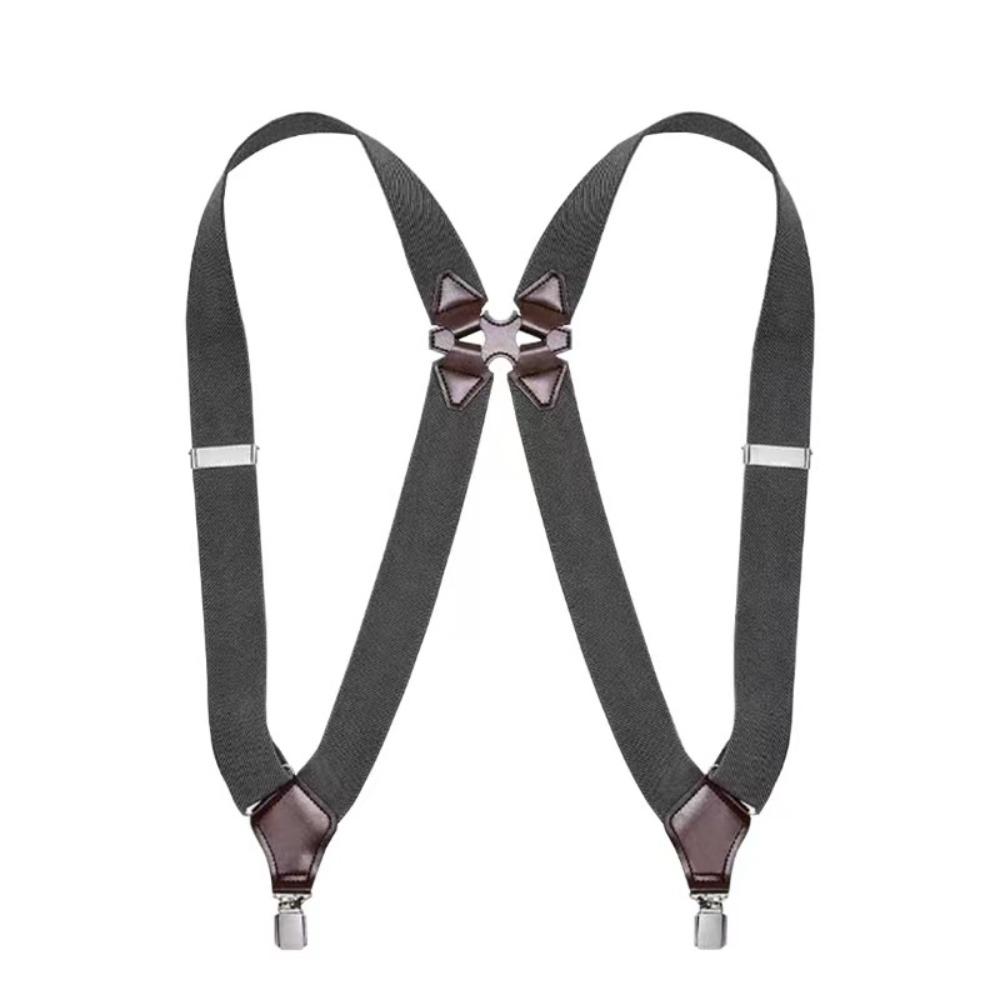 3.5cm Wide Man's Suspenders Elastic Hip-Clip Straps Vintage Side Clip Suspender Belt Costume
