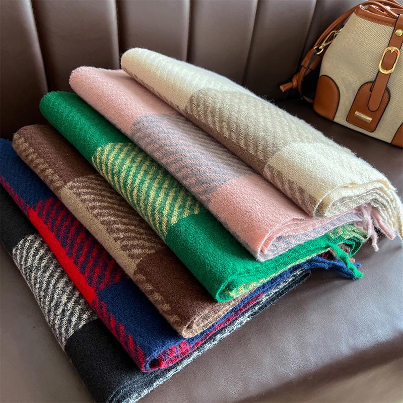 180*30cm Winter Scarf Women Classic Lattice Pashmina Scarf Soft Female Cashmere Scarves Shawls Handkerchief Poncho Echarpe Stole
