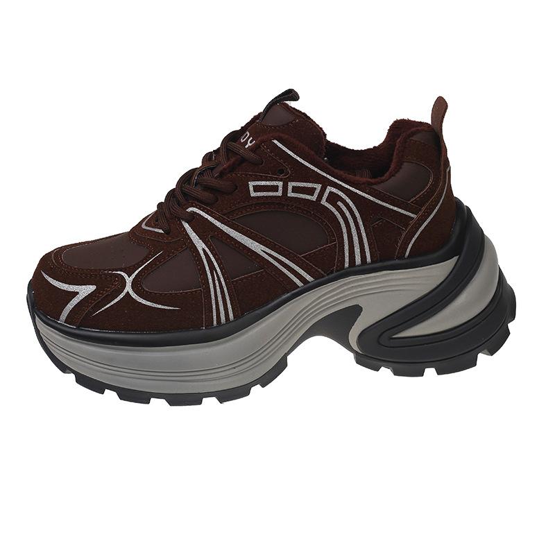 New platform cotton shoes women's autumn and winter casual sports velvet dad shoes