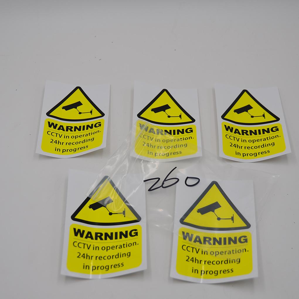 5 Stück/Set CCTV in Betrieb Videoüberwachung Sicherheitsalarm Aufkleber Fensterwarnaufkleber Markierungszeichen Autostyling
