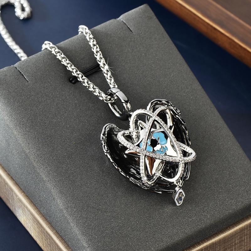 

Тематическое ожерелье-подвеска «Галактика» в виде уникальных крыльев сердца с дизайном из неправильного циркония для женщин