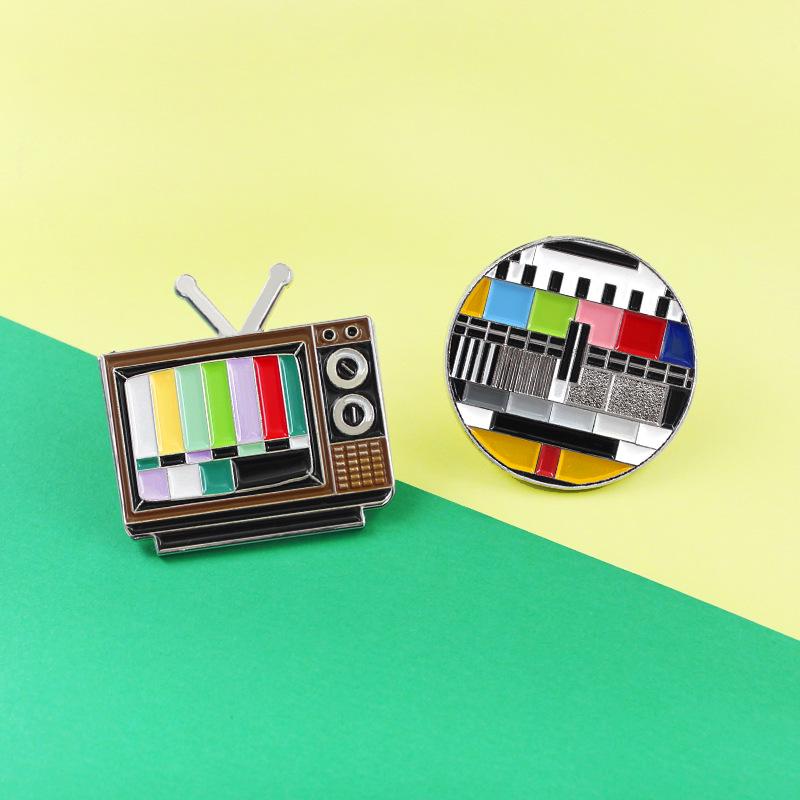 Retro-TV-Kein-Signal-Anzeige Mode-Abzeichen für Kleidung Accessoires